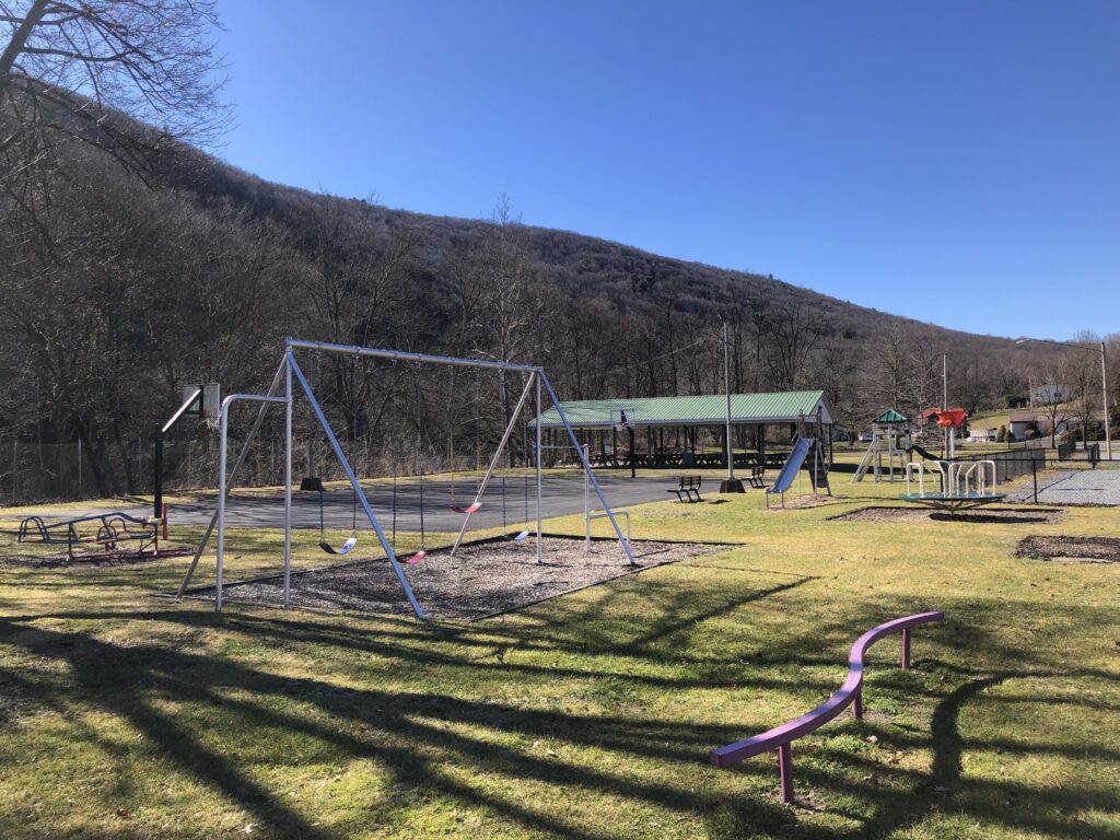 Port Clinton town park playground and pavilion, Schuylkill County PA